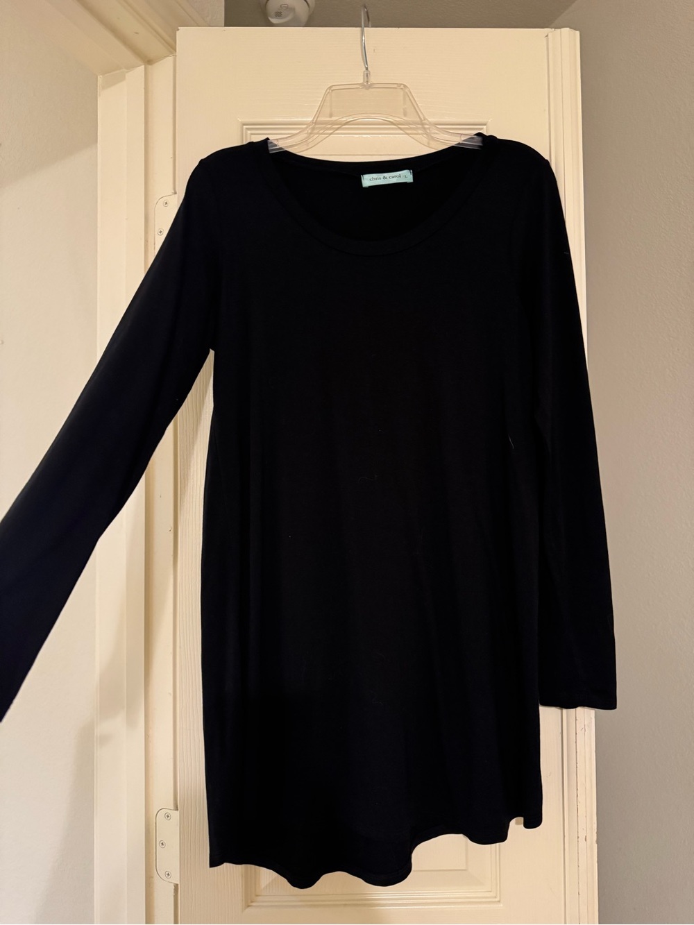Chris & Carol Black Long Sleeve Top